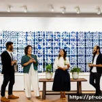 Home 22 문화콘텐츠 기획 프로젝트의 스케줄 관리 - **Cultural Project Celebration in Lisbon**
A diverse group of five cheerful adults (late 20s to ...