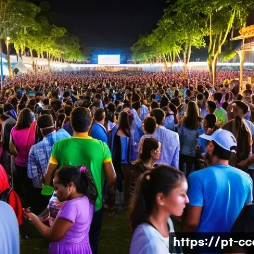 Home 32 문화콘텐츠 기획과 데이터 기반 전략 - A vibrant cultural festival scene in Brazil, showcasing a diverse crowd aged 20-35 enjoying live mus...