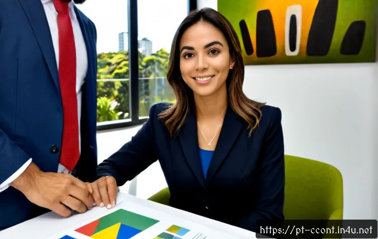 Home 13 문화콘텐츠 기획사 면접 질문과 답변 - Photorealistic job interview at a contemporary Brazilian cultural content agency in São Paulo, confi...